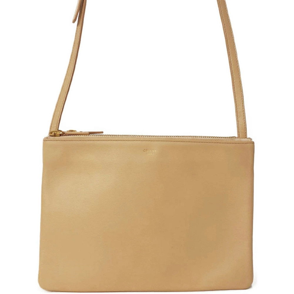 Celine Trio Leather Crossbody Bag Black